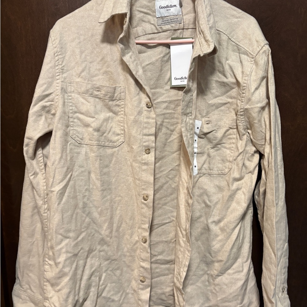Goodfellow & Co Cream Lightweight Shirt Jacket
